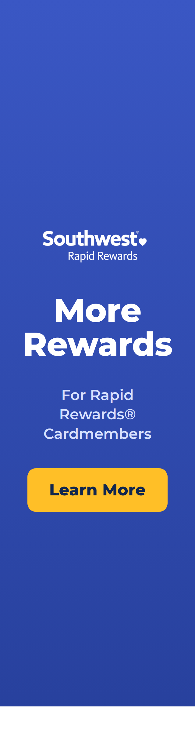 Southwest Rapid Rewards — More Rewards for Cardmembers